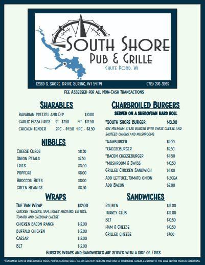 South Shore Pub & Grille Menu image 3